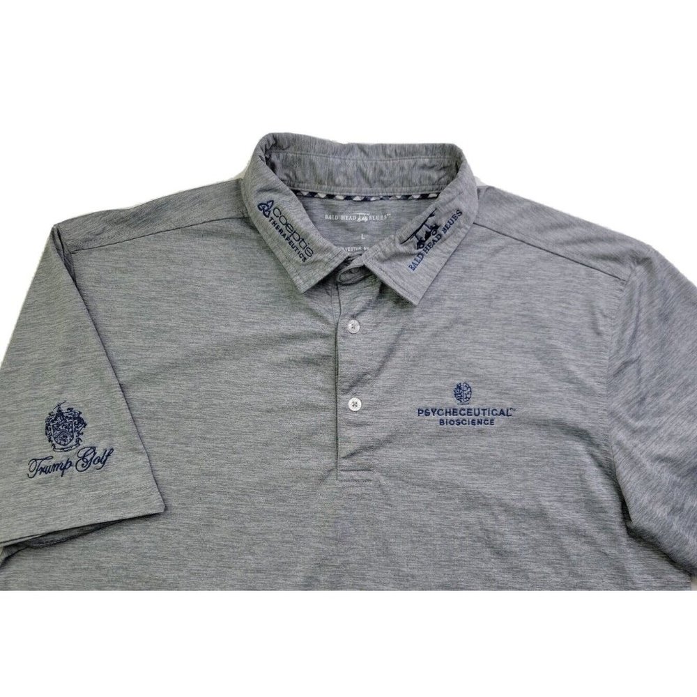 Tour Issue Benny Taylor Men Trump Golf Bioscience Polo Shirt Large Heather Gray